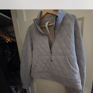 Sage Green Quilted Women's Pullover Top (looks grey)